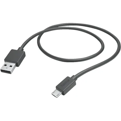 Hama USB-Kabel 201584 | USB-A auf Micro-USB | Ladekabel | 1m Länge | schwarz | für Smartphone & Computer