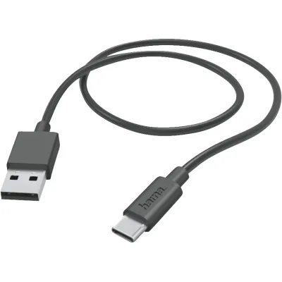 Hama USB-Kabel 201594 | USB-A auf USB-C Ladekabel | 1m Länge | Schnellladen | schwarz