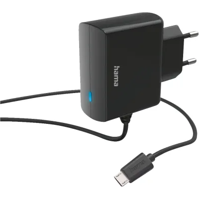 Hama Ladegerät 201617 | Micro-USB Netzteil für Handy & Smartphone | 6W | 1,2A | 1m Kabel | Kurzschluss- & Überlastschutz