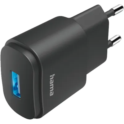Hama Ladegerät 201644 | USB-A Netzadapter | 6W | 5V/1,2A | Universal für Smartphone | Kurzschlussschutz | Schwarz
