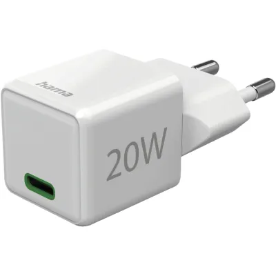 Hama Schnellladegerät Mini 00201980 USB-C 20W | Power Delivery | Quick Charge 3.0 | kompakt | Weiß