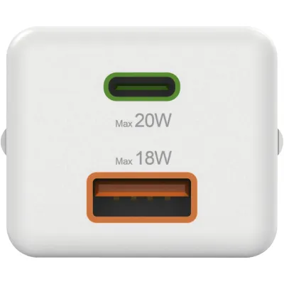 Hama Schnellladegerät 201991 | USB-C PD & USB-A QC 3.0 | 20W Ladegerät | Power Delivery | Quick Charge | Weiß