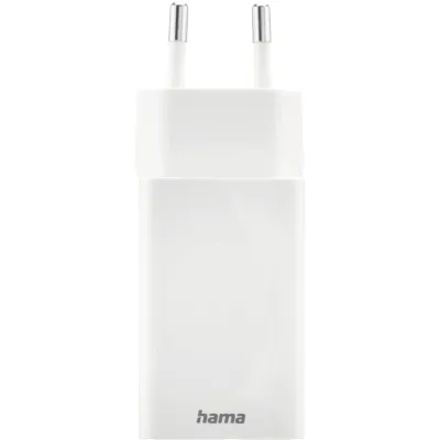 Hama Schnellladegerät 00201993 | 45W GaN USB-C PD & USB-A QC 3.0 | Mini-Ladegerät | Universal | Weiß