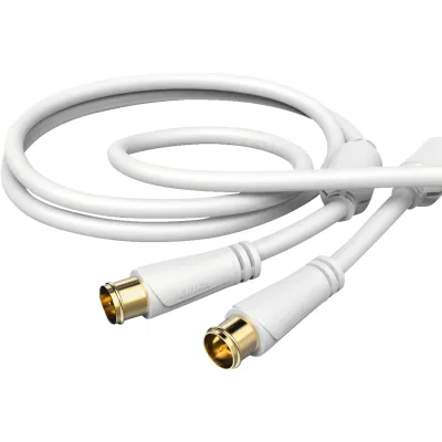 Hama SAT Verbindungskabel 205034 | F-Quick-Stecker auf F-Quick-Stecker | 1,5m | 100 dB Schirmung | vergoldete Kontakte