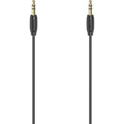Hama Audio-Kabel 00205118 | 3,5mm Klinkenstecker auf Klinkenstecker | Stereo | 1,5m | vergoldet | ultradünn | Schwarz