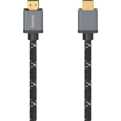 Hama HDMI Kabel 2m | Ultra High Speed | 48 Gbit/s | 8K 60Hz | 4K 120Hz | eARC | HDR | Ethernet | vergoldete Kontakte