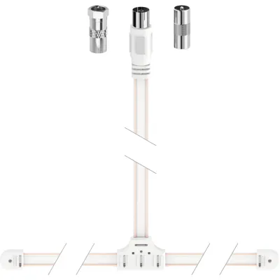 Hama Antennenkabel DAB+FM 205283 | Wurfantenne für DAB+, FM, DVB-T2 | 1,75 m | Koax-Stecker | Weiß