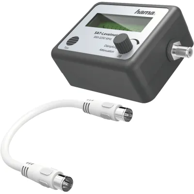 Hama Satfinder 205291 | Satellitendetektor mit Analoganzeige | Dämpfungsregler | Akustisches Signal | Schwarz