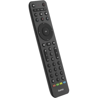 Hama Universal-Fernbedienung 4in1 221053 | TV, Soundbar, DVD, Set-Top-Box lernfähig | App-Tasten | vorprogrammiert