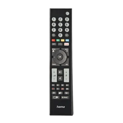 Hama Universal-Fernbedienung 221065 für Grundig TVs | lernfähig | Ersatzfernbedienung | leuchtende Tasten | Schwarz