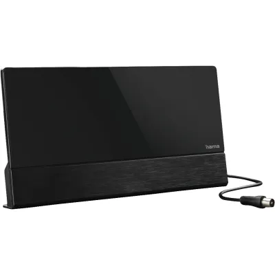 Hama Zimmerantenne 221084 Premium | DVB-T2 aktiv | Verstärker bis 55dB | LTE & 5G Filter | USB | flach, schwarz