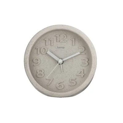 Hama Wecker analog 00222221 Fuerteventura | geräuschlos ohne Ticken | 3D-Ziffern | nachhaltiges Design | Beige