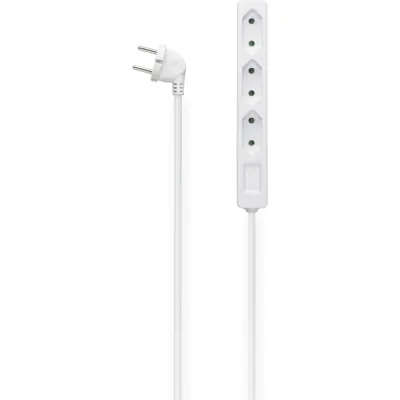 Hama Steckdosenleiste 223020 | 3-fach | 2,5 m Kabel | Eurostecker | gedrehte Töpfe | schmal | weiß