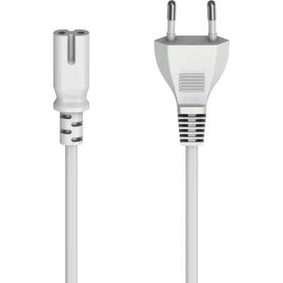 Hama Netzkabel 223276 | Eurostecker 2-Pin | C7 Doppelnut | 5m Länge | Weiß
