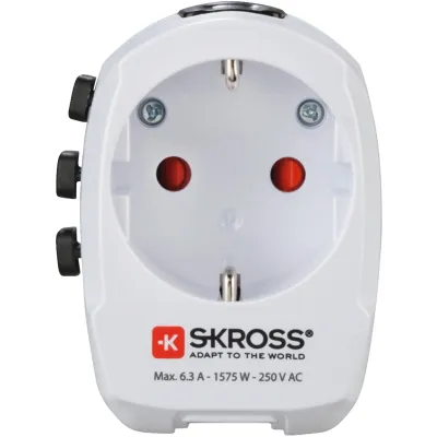 Hama Reisestecker 223474 World Travel Pro Light USB | Weltreiseadapter 3-polig | 2x USB 2,4A | 200 Länder