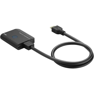 Hama HDMI Splitter 4K 1 In 2 Out 00205284 | Ultra HD 3840x2160 @30Hz | Downscaling | Kompakt | Beamer/Monitor | Schwarz