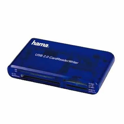 Hama Kartenleser 35-in-1 55348 | USB 2.0 CardReader | SD/SDHC/SDXC, microSD, CompactFlash, Memory Stick | Blau