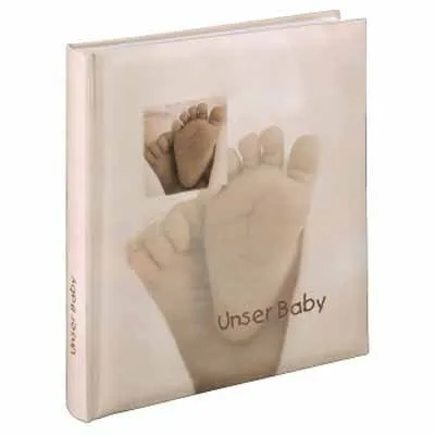 Hama Baby Fotoalbum Baby Feel 90111 | Buchalbum | 29x32 cm | 60 Seiten | für Jungen & Mädchen | weiß