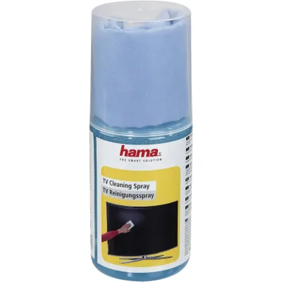 Hama Bildschirmreiniger Set 221093 | Spray 200ml + Mikrofasertuch | streifenfrei | für Flachbildschirme | weiß