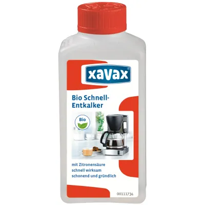 Xavax Bio-Schnellentkalker 111734 | Entkalker für Kaffeemaschinen & Wasserkocher 250ml | Zitronensäure | schnell