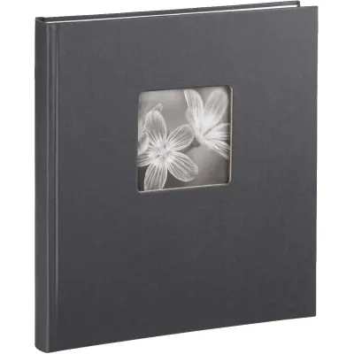 Hama Fotoalbum 2117 Fine Art | 29x32 cm | 50 weiße Seiten | mit Bildeinschub | Buchalbum | grau