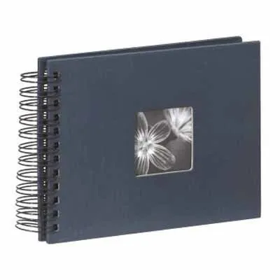 Hama Fotoalbum 90152 | Fine Art Spiralalbum 22x17 cm | 50 schwarze Seiten | Hochformat | blau