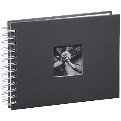 Hama Fotoalbum 2111 Fine Art Spiral | 24x17 cm | 50 weiße Seiten | hochwertiges Album | grau