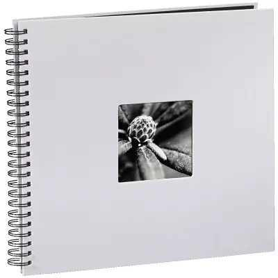 Hama Fotoalbum Jumbo 2109 | Spiralalbum 36x32 cm | 50 schwarze Seiten | Pergamin-Trennblätter | zum Einkleben | kreide