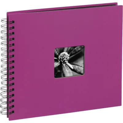 Hama Fotoalbum Fine Art 10608 | Spiralbindung | 36x32 cm | 50 schwarze Seiten | Pergamin-Trennblätter | pink
