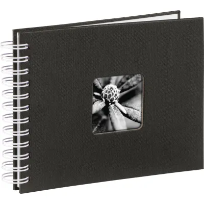 Hama Fotoalbum 1960 | Fine Art Spiralalbum | 24x17 cm | 50 weiße Seiten | Schwarz