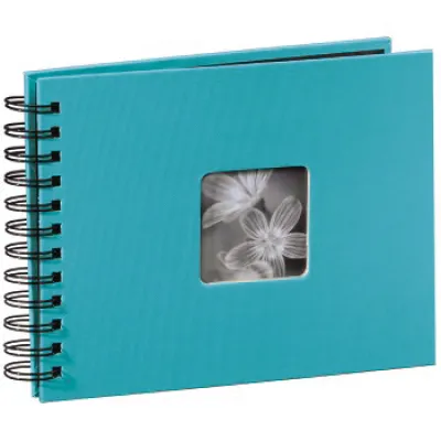 Hama Fotoalbum 113673 | Spiralalbum Fine Art | 24x17 cm | 50 schwarze Seiten | Fotobuch zum Einkleben | türkis