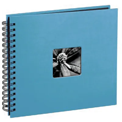 Hama Fotoalbum Fine Art 10607 | Spiralalbum 36x32 cm | 50 schwarze Seiten | Pergamin-Trennblätter | türkis