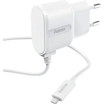Hama Ladegerät 201616 | Lightning Netzteil 5W 1A | Apple iPhone iPod MFI zertifiziert | 1m Kabel | Weiß