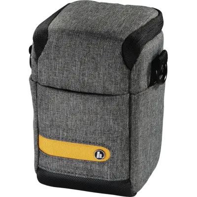 Hama Kameratasche Terra 90 | Fototasche für Digitalkamera 8x7,5x13 cm | Recycling-Polyester | Schultergurt | Grau