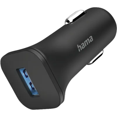 Hama KFZ-Ladegerät 201634 | USB-A 6W | 1.200 mA | 12/24V | für Smartphone Samsung Galaxy iPhone Xiaomi Huawei | Schwarz