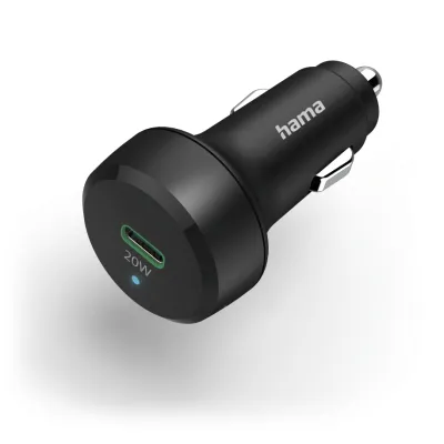 Hama Kfz-Schnellladegerät 20W | USB-C Ladegerät Power Delivery 3.0 | Quick Charge | für Smartphone & Tablet | schwarz