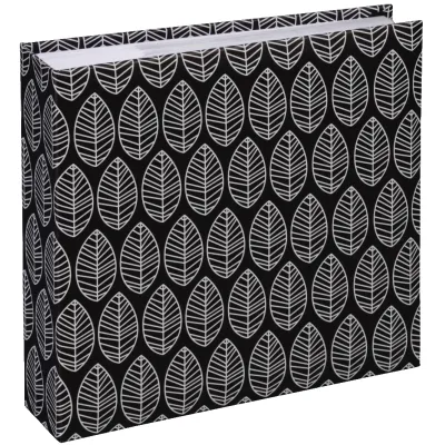 Hama Fotoalbum La Fleur 2222 | Memo-Einsteckalbum für 200 Fotos 10x15 cm | CD-Tasche | Schwarz | 22,5x22,5 cm