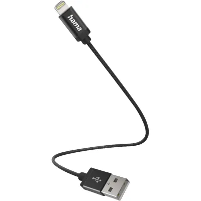 Hama USB-A auf Lightning Kabel 201578 | Ladekabel iPhone iPad | 0,2m | Schnellladen | Weiß