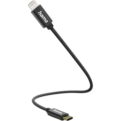 Hama USB-C auf Lightning Kabel 201601 | Ladekabel 0,2m | vergoldete Kontakte | Schnellladen | für iPhone & iPad