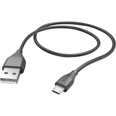 Hama USB-Kabel 201586 | USB-A auf Micro-USB | 1,5m Ladekabel | Datenkabel für Smartphone & Computer | Schwarz