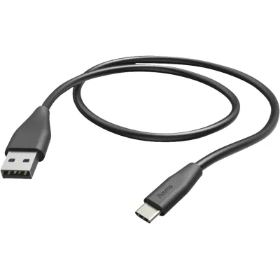 Hama USB-C auf USB-A Kabel 201595 | Ladekabel 1,5m | Daten- & Ladekabel für Smartphone, Tablet, PC | Schwarz