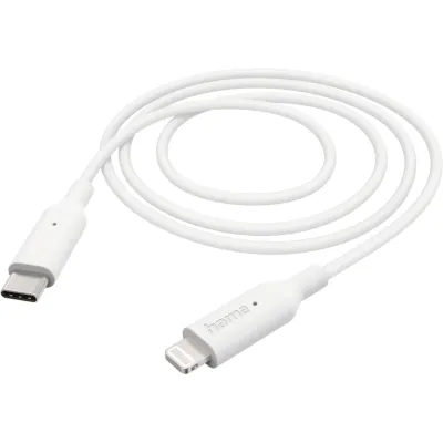 Hama USB-C auf Lightning Ladekabel 201598 | 1m | Schnellladen für iPhone & iPad | Weiß