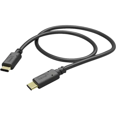 Hama USB-C auf USB-C Ladekabel 201589 | 1m | vergoldete Kontakte | schnelles Laden | schwarz