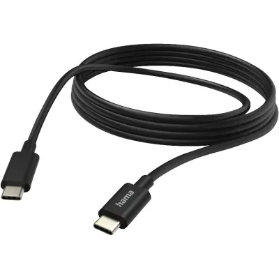 Hama USB-C Kabel 201593 | 3m Ladekabel | USB-C auf USB-C | Schnellladen | für Smartphone & Laptop | Schwarz