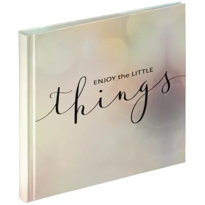 Hama Fotoalbum Letterings Enjoy 3893 | 18x18 cm | 30 weiße Seiten | Buchalbum | Weiß