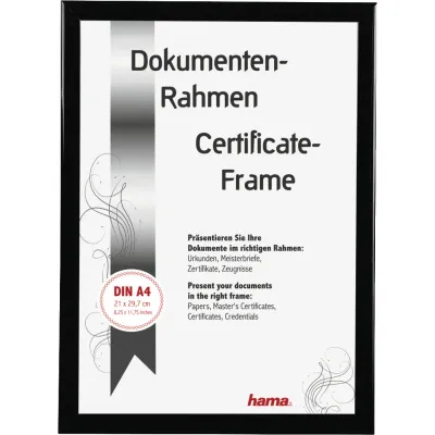 Hama Bilderrahmen Madrid 66692 | DIN A4 21x29,7 cm | Schwarz | Kunststoff | Modernes Design