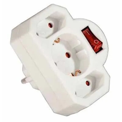 Hama Steckdosenadapter 108846 | 3-fach Multistecker mit Schalter | Typ F Schuko | Universal | Weiß