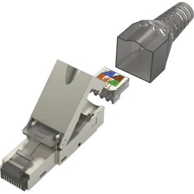 Hama Netzwerkstecker 200773 | CAT-6a RJ45 Stecker werkzeuglos | 10 Gbit/s | geschirmt | feldkonfektionierbar