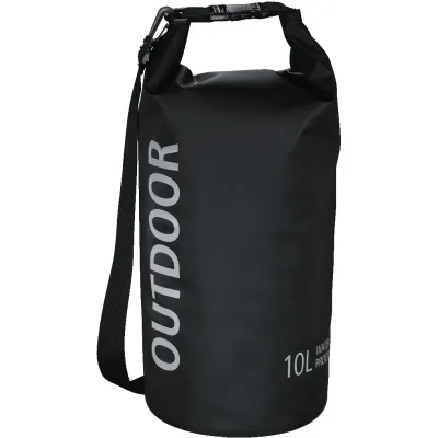 Hama Outdoortasche 10L 001781740000 | wasserdicht | Rolltop-Verschluss | robust | Tarpaulin | Outdoor Tasche schwarz