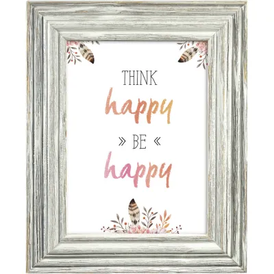 Hama Bilderrahmen 59791 | 13x18 cm Portrait | Holzrahmen Vintage Look | Fotorahmen Aufsteller | weiß